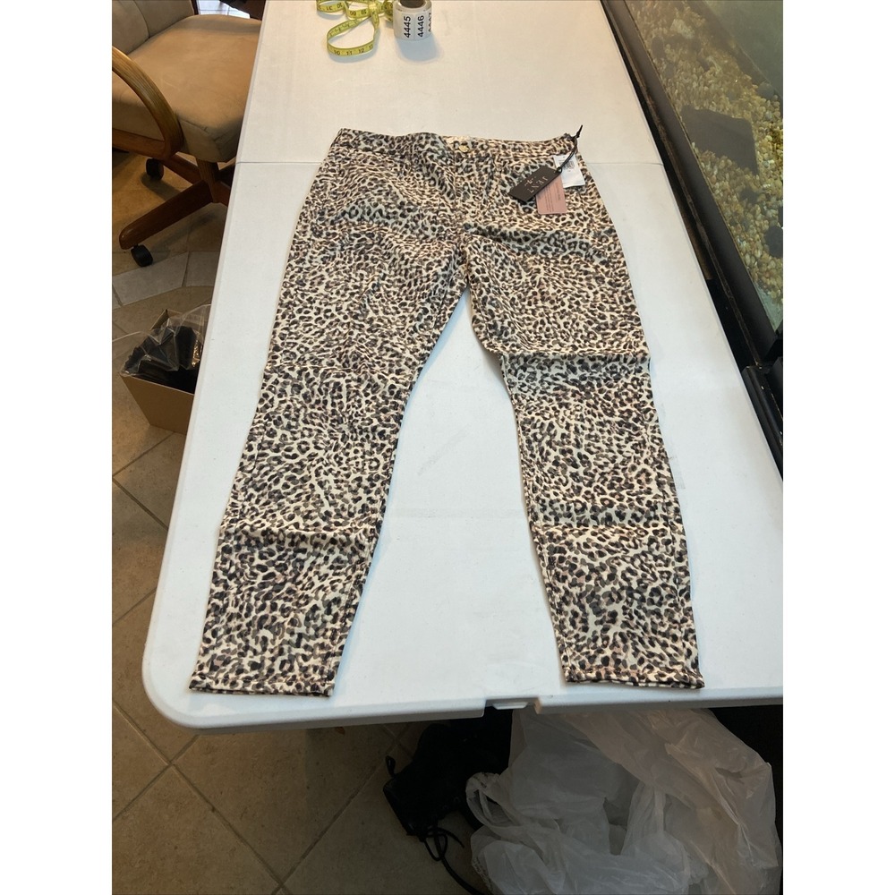 7 for all mankind women's jeans Size 12 Jen 7 Leopard Ankle Skinny